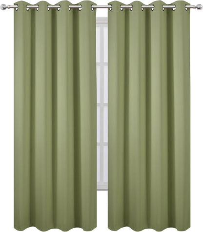 LEMOMO Blackout Curtains 66 x 95 inch/Sage Green Curtains Set of 2 - Image 2