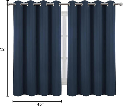 LEMOMO Navy Blue Blackout Curtains/52 x 45 Inch/Set of 2 Panels Room Darkening - Image 10