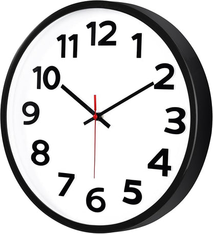 Keepcross 14 Inch Wall Clock Battery Operated Silent Non-Ticking, 3D Big by Keepcross