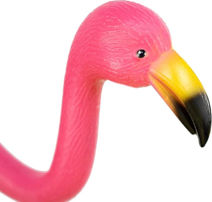 GiftExpress Pink Flamingos Yard Decorations - 12 Pack Small 14" Tall Plastic Flamingo Statue w/Metal Stakes - Lawn Ornaments & Garden Decor for Outdoor Parties