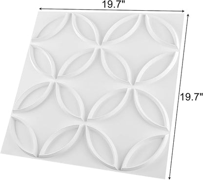 Art3d PVC 3D Wall Panel Interlocked Circles in Matt White Cover 32 Sq.ft - Image 6