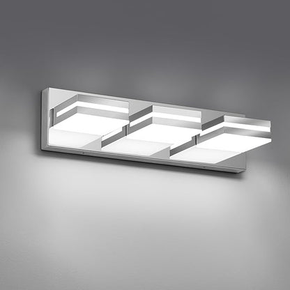 Modern LED Small Bathroom Lights Fixtures 3-Light, Stainless Steel Chrome by JZEKVN