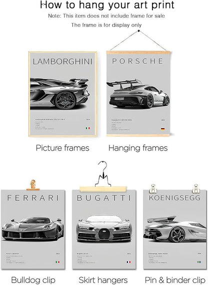 CSLGQGV Car Poster Vintage Racing Car Wall Art Supercar Canvas Prints Painting - Image 4