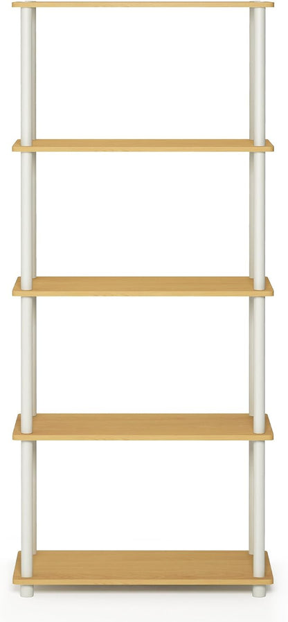 Furinno TURN-N-TUBE Storage Shelves, 5-Tier Book Shelf, Corner Shelf, Toolless - Image 6