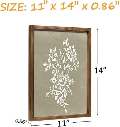 Framed Boho Wall Art Set of 4 for Wooded Minimalist Botanical Print Wall Art - Image 5