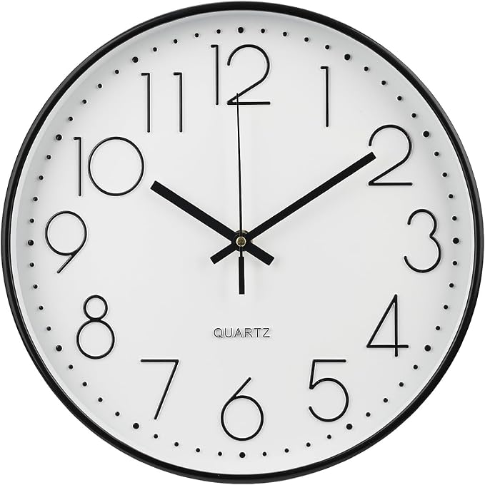 Wall Clock Non-Ticking Silent Modern Simple Style Round Decor Clock by BAKBRAND