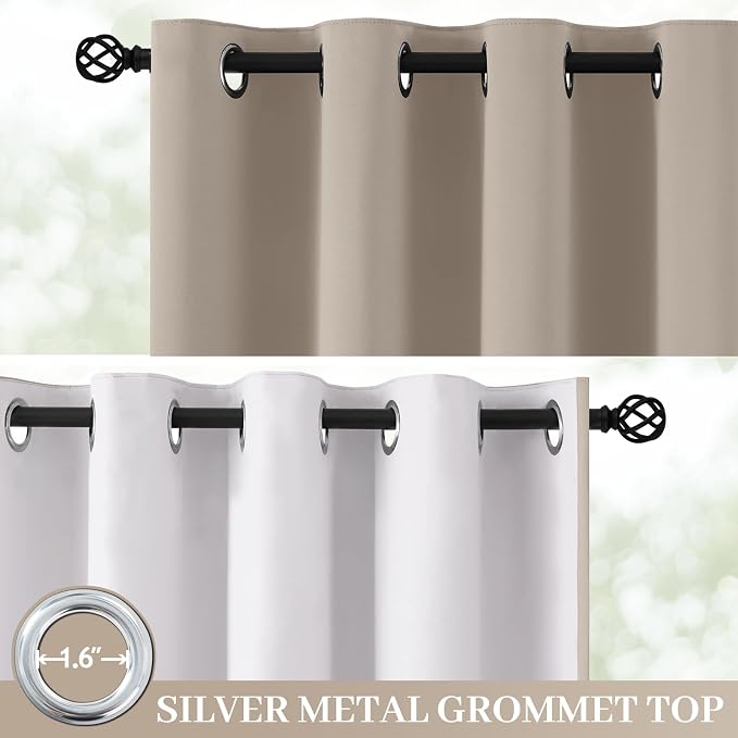 Yakamok 100% Blackout Curtain Panels 72 inches Cold and Light Blocking Drapes - Image 2