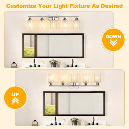 Unicozin Bathroom Light Fixtures, 5 Light Vanity Lights - Image 3