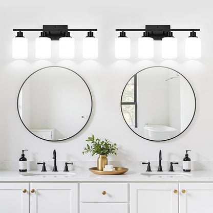 Indoi 4-Light Bathroom Light Fixtures, Matte Black Vanity Lights - Image 7