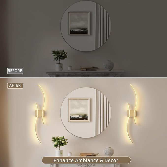 Battery Operated Wall Sconce Set of Two, Dimmable Modern LED Rechargeable Wall - Image 6