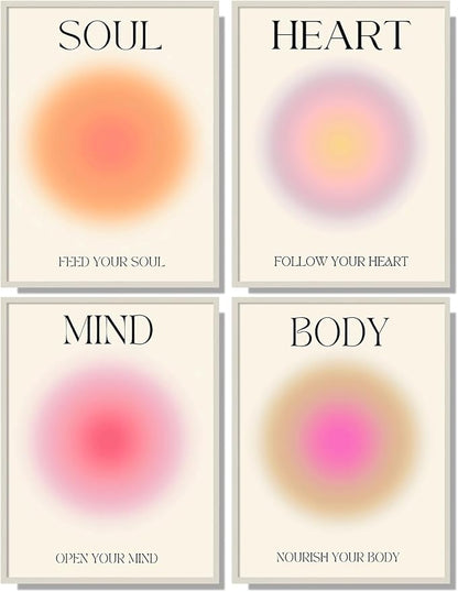 NCYEL 4 colorful abstract halo posters angel number positive energy by NCYEL
