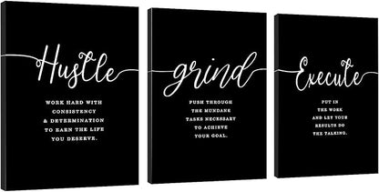 Gift for Boss, Framed Canvas Wall Art Success Quote, Office Wall Art, Positive by EPHANYART