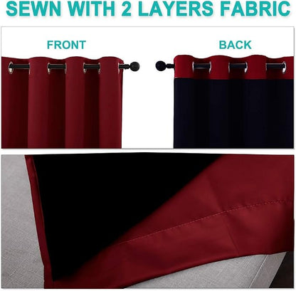NICETOWN 100% Blackout Cold Blocking Curtain Panels, Thermal Insulated Curtains - Image 5