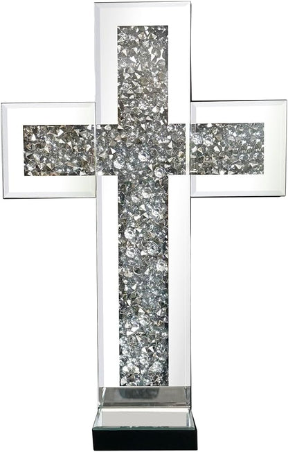 Aeveco Crystal Crush Diamond Mirrored Candle Sconces, Wall Decoration - Image 2