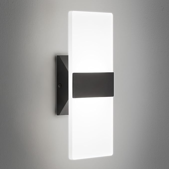 12 Inch Modern Black LED Wall Sconce, Indoor Dimmable Wall Lights, 12W by BrillianceMeetsDurability