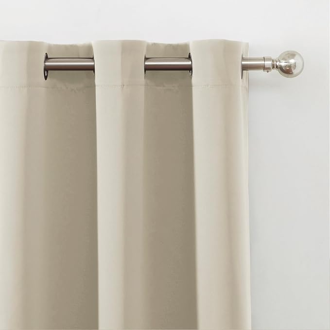 LEMOMO Blackout Curtains 66 x 95 inch/Light Beige Curtains Set of 2 - Image 7