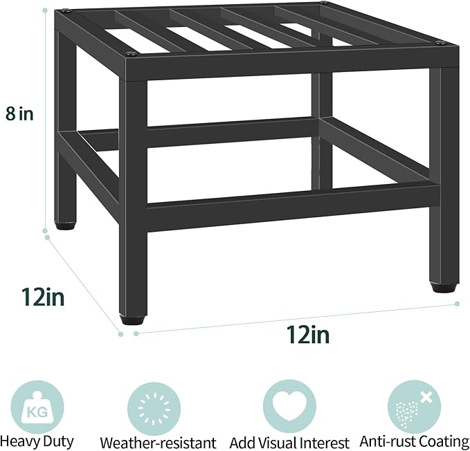 Plant Stand Indoor Outdoor, 2 Pcs Heavy Duty Plant Stands Metal Pedestal Stand for Indoor Outdoor, Wrought Iron Flower Stand Display Planter Shelf for Garden Deck Living Room