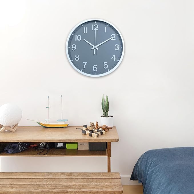 Wall Clocks Battery Operated 8 inch Modern Wall Clock, Silent Non Ticking Wall - Image 8