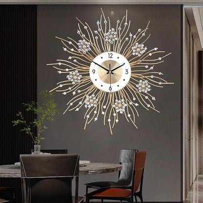 SIN&MI Large Wall Clocks, Silent Sunflower Shape Chic Decorative Wall Clock - Image 7