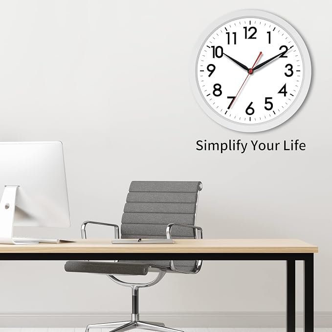 AKCISOT 12 Inch Wall Clock Silent Non Ticking Modern Wall Clocks Battery - Image 8