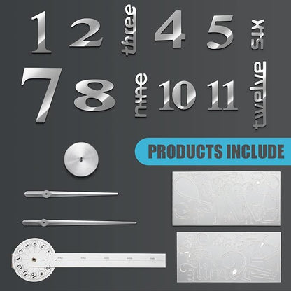 Junkin 3D Large Frameless DIY Wall Clock Modern Decor Family Quote Wall - Image 2