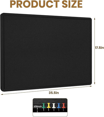 Bulletin Board - 35 x 17.5 inches Decorative Felt Pin Board - Cork Board - Image 4