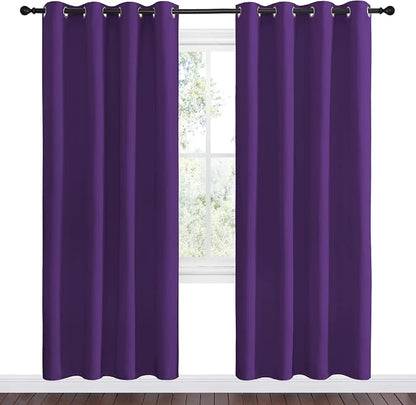 NICETOWN Purple Blackout Curtains 78 inches Long, Niose Reducing and Thermal - Image 2