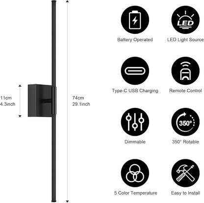 Battery Operated Wall Sconce Set of Two - Image 4