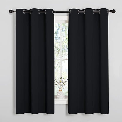 NICETOWN Halloween Pitch Black Solid Thermal Insulated Grommet Blackout - Image 2