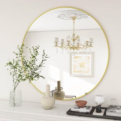 BEAUTYPEAK 20 Inch Round Mirror, Metal Frame Circle Mirror, Wall Mounted - Image 5