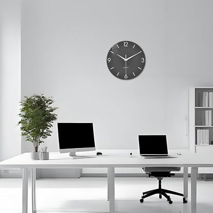 XFM Modern Wall Clock 12 Inch Silent Wall Clocks Battery Operated Grey Simple - Image 4