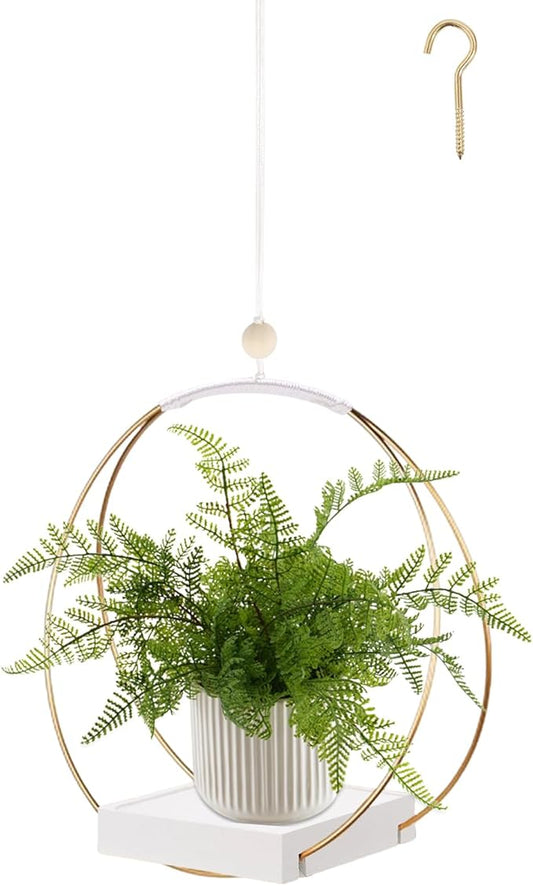 Hanging Planters for Indoor Plants, Plant Hanger with Sturdy Wood Base,Modern Boho Macrame Plant Hanger,Wall Ceiling Window Stands(Plants/Pots Not Included)