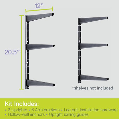 Minimalistic Black Shelf Brackets by Delta Cycle, Holds Up to 480 lbs, Modern - Image 3