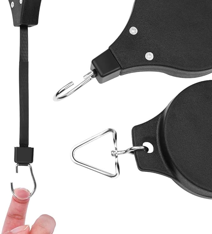 Pack Plant Hook Pulley, Retractable Plant Hanger Easy Reach Hanging Flower Basket for Garden Baskets Pots and Birds Feeder Hang High up and Pull Down to Water Or Feed (White 2Pack)