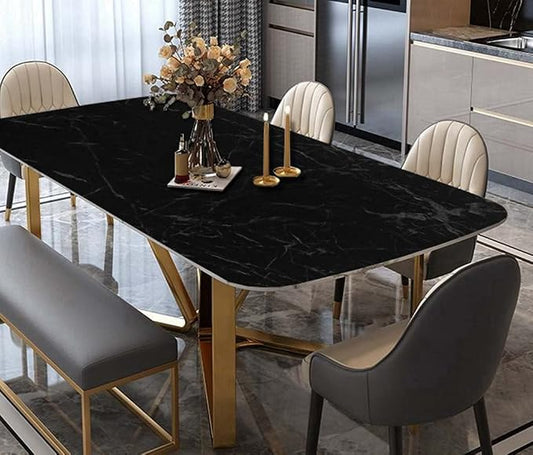 Arthome Black Marble, 11.8x100 Inches Peel and Stick Wallpaper, Marble Contact - Image 2