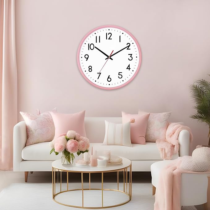 HZDHCLH Wall Clock Silent Wall Clocks Battery Operated 10 Inch Modern Non - Image 8