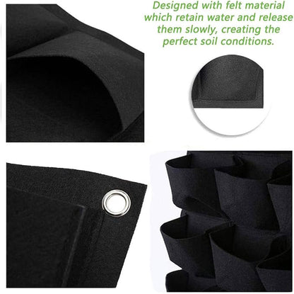Hanging Planting Grow Bags, 64 Pockets Hanging Vertical Wall Planter Wall - Image 3