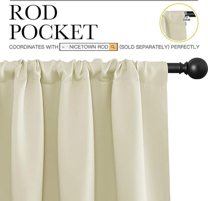 NICETOWN Kitchen Curtains, Short Blackout Curtains & Drapes, Small Window - Image 3