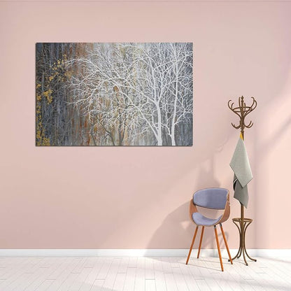 Yihui Arts White Birch Trees Painting 3D Canvas Art On Canvas Abstract Artwork - Image 4