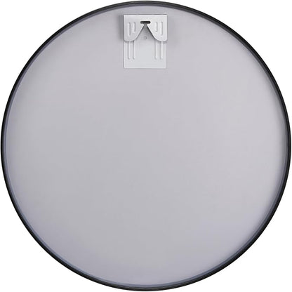 Itrue 30 Inch Round Wall Mirror, Brushed Black Metal Frame Circle Bathroom - Image 4