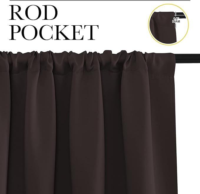 NICETOWN 2 Panels Blackout Curtains, Rod Pocket Thermal Insulated Drapes - Image 2