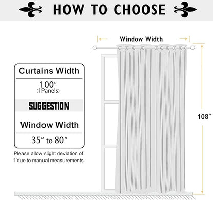 ChrisDowa Room Divider Curtain 108 Inches Long, Wide Blackout Sliding Door - Image 6