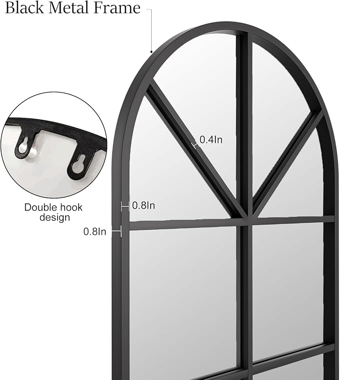 Floor Length Mirror, Oversize Farmhouse Full Body Standing Mirrors - Image 5