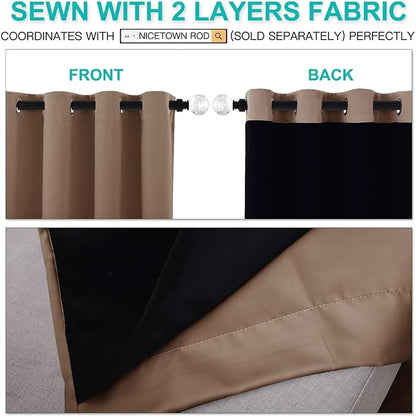 NICETOWN 100% Blackout Curtains Thermal, Noise Cancellation and Privacy Truly - Image 5