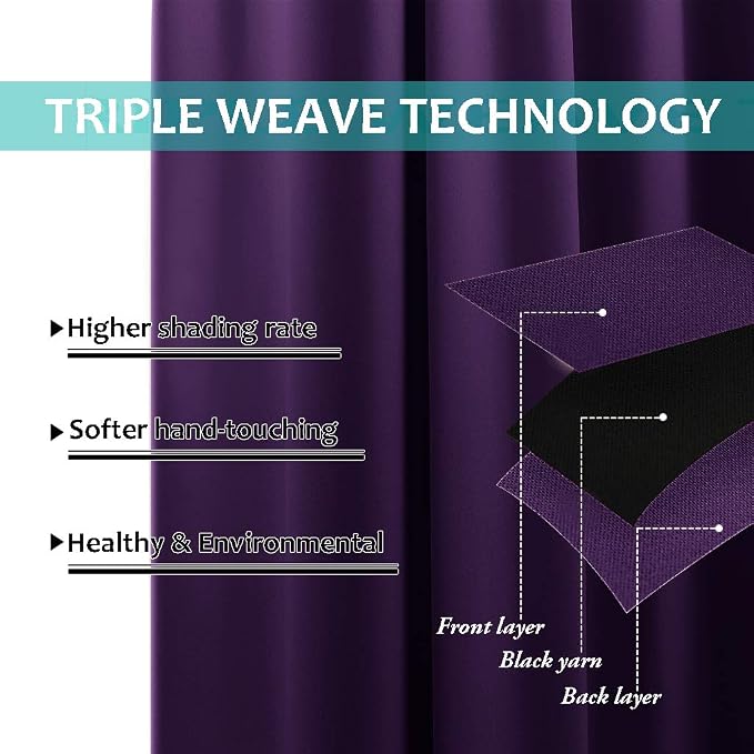 NICETOWN Truly Blackout Drapes for Living Room, Heavy-Duty Full Light Shading - Image 6