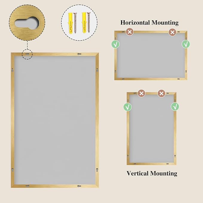 Koonmi Gold Mirrors for Wall, 30x48 Inch Bathroom Mirror, Rectangular Wall - Image 8