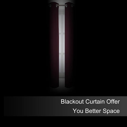 LEMOMO Blackout Curtains 52 x 45 inch/Burgundy Red Curtains Set of 2 - Image 3