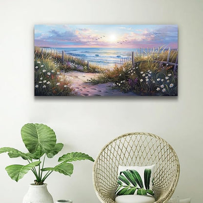 hyidecorart Blue Ocean Artwork Pictures Canvas Wall Art - Image 3