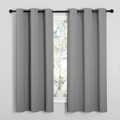 NICETOWN Silver Grey Thermal Insulated Grommet Blackout Curtains, Kids Window by NICETOWN