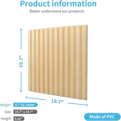 Art3d Slat Wall Panel, 3D Fluted Textured Panel 12-Tile 19.7 x 19.7in. - Image 4